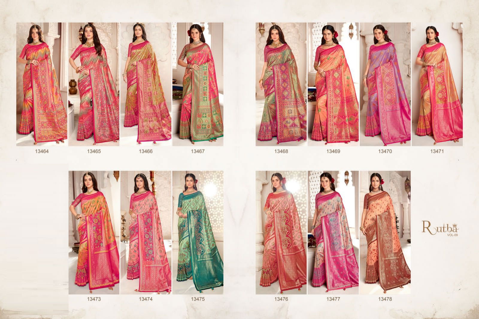 Rutba Vol 9 By Krishna Gokul Silk Wedding Sarees Catalog